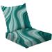 2-Piece Deep Seating Cushion Set Gold marble design Green A beautiful combination marine marble gold Outdoor Chair Solid Rectangle Patio Cushion Set