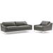 Harness Stainless Steel Base Leather Sofa & Armchair Set by Modway Faux Leather | 33 H x 83.5 W x 39.5 D in | Wayfair Living Room Sets