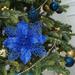 12 Pcs Christmas Flowers Artificial for Decoration 2024 Christmas Wreaths Gift Box with 12Pcs Clips Glitter Poinsettia Flower Ornament