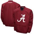 Men's Franchise Club Crimson Alabama Tide Windshell Big Logo V-Neck Pullover Jacket