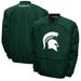 Men's Franchise Club Green Michigan State Spartans Windshell Big Logo V-Neck Pullover Jacket