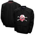 Men's Franchise Club Black Nebraska Huskers Windshell Big Logo V-Neck Pullover Jacket