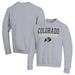 Men's Champion Heather Gray Colorado Buffaloes Stack Logo Lacrosse Powerblend Pullover Sweatshirt