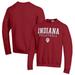 Men's Champion Crimson Indiana Hoosiers Stack Logo Volleyball Powerblend Pullover Sweatshirt