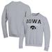 Men's Champion Heather Gray Iowa Hawkeyes Stack Logo Volleyball Powerblend Pullover Sweatshirt