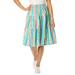 Plus Size Women's Jersey Knit Tiered Skirt by Woman Within in White Multi Watercolor Stripe (Size 38/40)