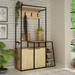 East Urban Home Modern Hall Tree w/ Shoe Storage - Hall Stand - Entryway Furniture Wood/Metal in Brown/Gray | 70.87 H x 45.67 W x 18.9 D in | Wayfair