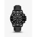 Michael Kors Oversized Everest Black-Tone and Leather Watch Black One Size