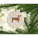 The Holiday Aisle® Staffordshire Bull Terrier #2 Merry Christmas Hanging Figurine Ornament /Porcelain in Brown | 2.8 H x 2.8 W x 0.15 D in | Wayfair