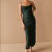 Anthropologie Dresses | Anthropologie Forest Green Silk Slip Dress | Color: Green | Size: M