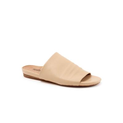 Wide Width Women's Camano Slide Sandal by SoftWalk in Beige (Size 6 1/2 W)