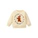 Sunisery Kids Toddler Baby Boys Girls Spring Autumn Pullover Long-Sleeved O-Neck Letter Gingerbread Man Print Sweatshirt Apricot 6-12 Months