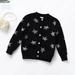 Kids Toddler Baby Girls Boys Autumn Winter Knit Sweater Star Print Long Sleeve Coat Cardigan Clothes