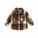 Kids Little Boys Girls Baby Plaid Flannel Shirt Jacket Long Sleeve Button Down Plaid Flannel Shacket Coat for Girl Boy