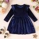 Toddler Baby Girls Velvet Dress Ruffle Long Sleeve A-line Casual Princess Party Dresses Playwear Fall Winter