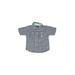 U.S. Polo Assn. Short Sleeve Button Down Shirt: Blue Checkered/Gingham Tops - Size 6-9 Month