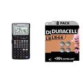 Casio FX-5800P programmierbarer technisch-wissenschaftlicher Rechner + Duracell Specialty LR44 Alkali-Knopfzelle 1,5 V, 8er-Packung