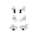 Elli - Stecker Evil Eye Kugel Kristall 3er Set 925 Silber Ohrringe Damen