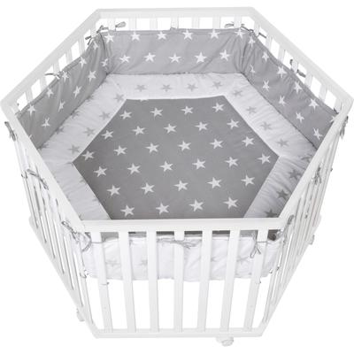 Laufgitter ROBA "Little Stars, natur, 6-eckig" beige (natur) Baby Laufställe Laufgitter mit Stoffeinlage und Nestchen