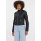 Lederimitatjacke VERO MODA "VMKHLOEFAVO 22 SHORT COATED JACKET" Gr. XL, schwarz (black) Damen Jacken Kunstlederjacken