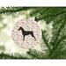 The Holiday Aisle® German Pinscher Merry Christmas Hanging Figurine Ornament Ceramic/Porcelain in Black/Brown | 2.8 H x 2.8 W x 0.15 D in | Wayfair