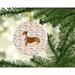 The Holiday Aisle® Corgi Merry Christmas Hanging Figurine Ornament Ceramic/Porcelain in Brown | 2.8 H x 2.8 W x 0.15 D in | Wayfair