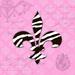 Charlton Home® Zebra Fleur De Lis on Pink - Wrapped Canvas Print Canvas in White | 36 H x 36 W x 1.25 D in | Wayfair