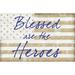 The Holiday Aisle® Blessed Are the Heroes Flag - Wrapped Canvas Textual Art Canvas in White | 24 H x 36 W x 1.25 D in | Wayfair