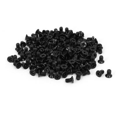 200pcs Flat Phillips Head Hard Drive Screw 6#-32 for 3.5" HDD Computer PC Black