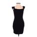 Silence and Noise Casual Dress - Sheath Square Sleeveless: Black Print Dresses - Women's Size X-Small