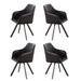 Vallerina Black and Gunmetal Sloped Arm Swivel Chair (Set of 4)