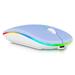 2.4GHz & Bluetooth Mouse Rechargeable Wireless Mouse for vivo Y20t Bluetooth Wireless Mouse for Laptop / PC / Mac / Computer / Tablet / Android RGB LED RGB LED Pure White