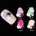 Anvazise 10 Pcs 3D Rose Flower Nail Art Stickers Tips Studs Rhinestone Nail Decor Jewelry TN181-White