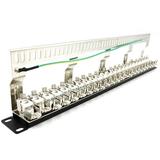 Cat7 Patch Panel 24Port CAT7/CAT6A Patch Panel Full Shielded Incl. 24X Cat7 Shielded Adapter 1U 19 Inch