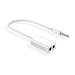 Earphone Adapter Extension Jack Plug White 3.5mm Headphone Y Splitter Audio Cable 1 Male To 2 Female WHITE