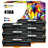 Toner Bank 6-Pack Compatible Toner Cartridge for HP CF410A CF411A CF412A CF413A 410A LaserJet Pro MFP M477fnw M452dn M477fdw M477fdn M452nw M452dw M452 M477 Printer Ink 3x Black Cyan Magenta Yellow