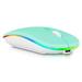 2.4GHz & Bluetooth Mouse Rechargeable Wireless Mouse for iPad Pro 12.9 (2020) Bluetooth Wireless Mouse for Laptop / PC / Mac / Computer / Tablet / Android RGB LED Teal