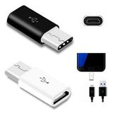 4Pcs Micro USB 2.0 5Pin Female to USB Type C 3.1 Male Data Adapters Converters Black+White