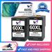 60XL 60 Black Ink Cartridges Replacement for HP Printer PhotoSmart C4780 C4795 C4680 C4650 D110 D110a DeskJet F4480 F4280 F4580 D2530 D2545 Envy 100 Printer (2 Pack)