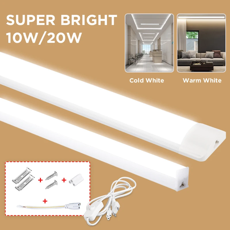 LED Tube luminaire lampe éclairage bande lampes appareils ménagers 220V lampe à LED lumières pour salon LED ampoule projecteurs fluorescents