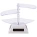 3 Layer Solar Showcase 360 Automatic Rotating Turntable Jewelry Organizer Necklace Bracelet Watch Phone Display Stand (White)