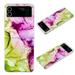 for Samsung Galaxy Z Flip 4 Christmas Case Merry Christmas Design Pattern Soft TPU Bumper Frame Shockproof Protective Women Phone Case for Samsung Galaxy Z Flip 4 5G 2022 H-purple green marble