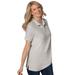 Plus Size Women's Perfect Short-Sleeve Polo Shirt by Woman Within in Medium Heather Grey (Size 3X)