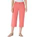 Plus Size Women's Perfect 5-Pocket Relaxed Capri With Back Elastic by Woman Within in Sweet Coral (Size 36 W)