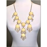 J. Crew Jewelry | J. Crew Light Yellow Crystal Bauble Oversized Statement Necklace Euc | Color: Yellow | Size: Os