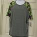 Lularoe Tops | Lularoe Irma Tunic Xs Nwt Gray With Dracula Monster On Raglan Sleeve Oversized | Color: Gray/Green | Size: Xs