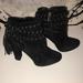 Jessica Simpson Shoes | Black Suede Gold Studded Jessica Simpson Heels Ankle Boots Size 8/38 | Color: Black | Size: 8