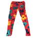 Lularoe Pants & Jumpsuits | Lularoe Leggings Lounge Pants Elastic Waist Large Red Flowers Fleece | Color: Blue/Red | Size: Large