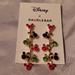Disney Jewelry | Disney Green Red Gem Mickey Earrings | Color: Green/Red | Size: Os