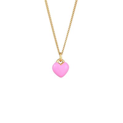Elli Kinder Herz Rosa Emaille 925 Silber 40 Damen Image